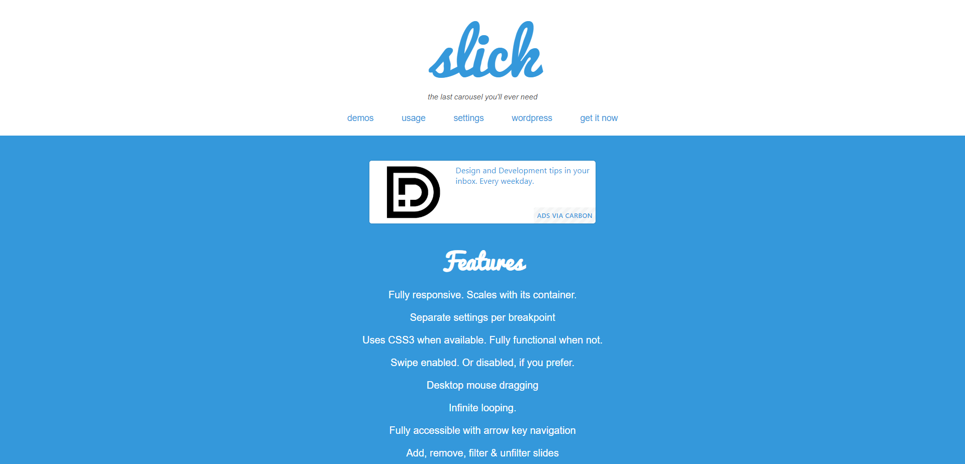 Slickの公式サイト
