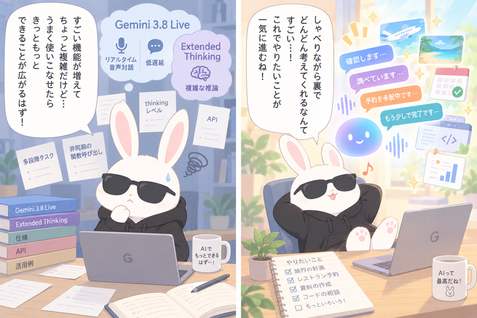 Gemini 3.8 LiveとExtended Thinking発表。リアルタイム音声対話と複雑な推論を強化のアイキャッチ画像