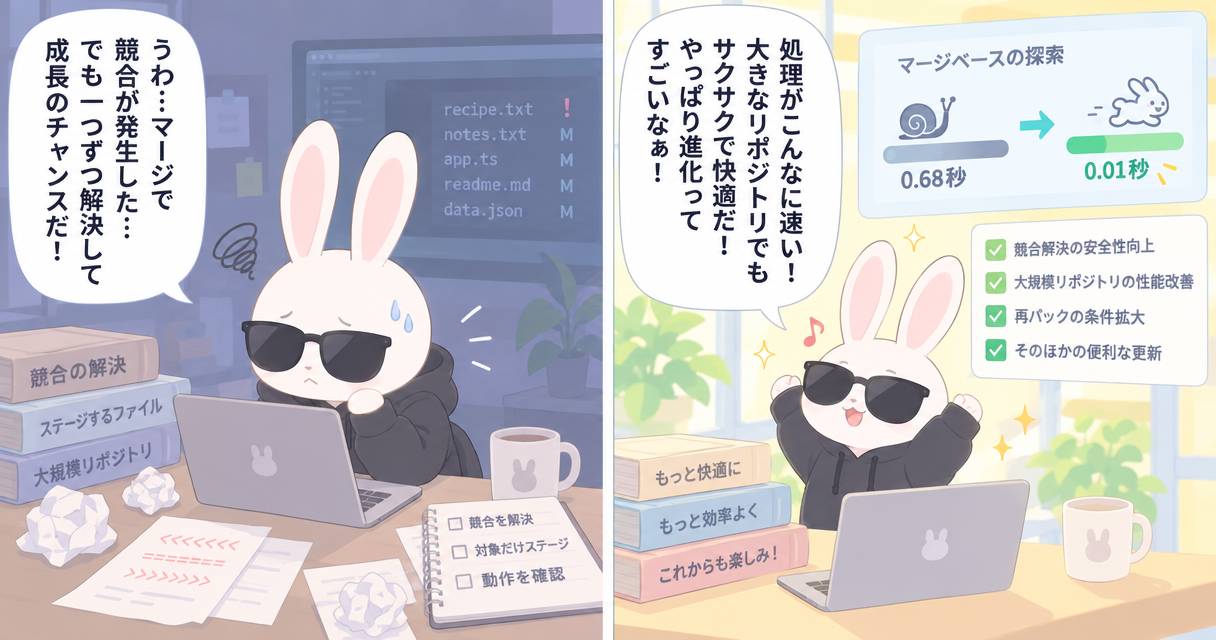 Git 2.56の主な変更点：競合解決の安全性と大規模リポジトリの性能を改善のアイキャッチ画像