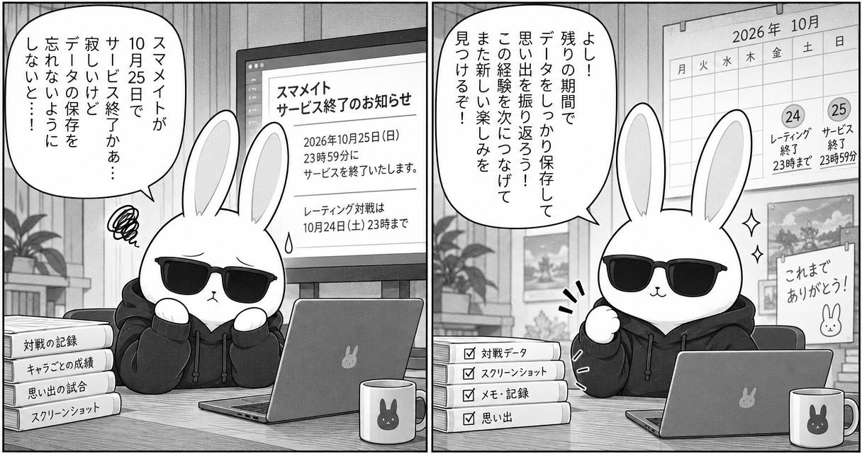 スマメイト、2026年10月25日にサービス終了へ　レーティング対戦は24日23時までのアイキャッチ画像
